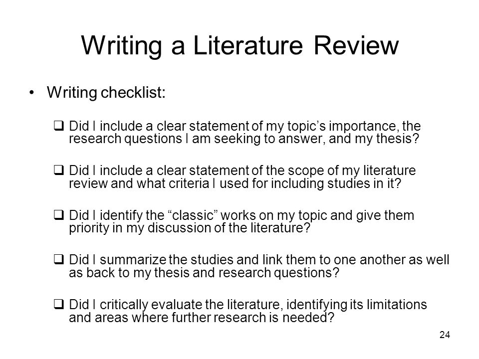 How to... write a literature review